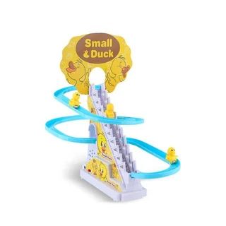 Small Duck Climbing Stairs Track Toy designed for interactive musical and movement-based play.