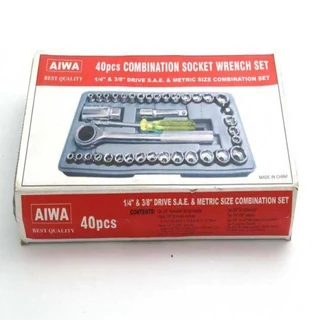 40 in 1 Socket Set with ratchet handle and multiple sockets for nut and bolt work