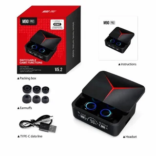 M90 Pro Bluetooth 5.3 TWS Earbuds with ENC