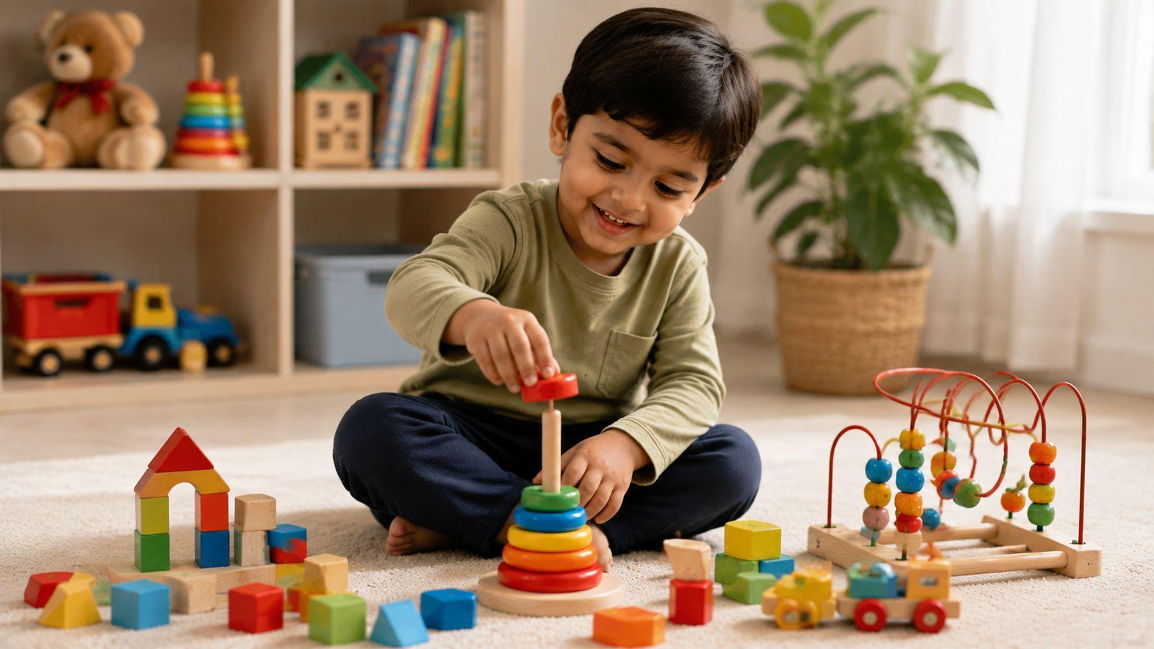 Kids Toys Bangladesh shape matching and building activity helping child creativity and problem solving skills