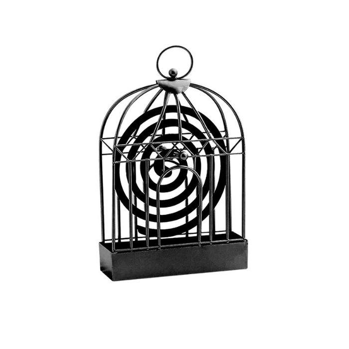 1-Pcs Mosquito Coil Holder- Black with covered design for neat and convenient mosquito coil placement