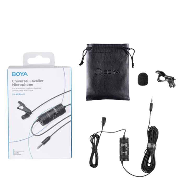BOYA BY-M0 Pro II Universal Lavalier Microphone retail packaging