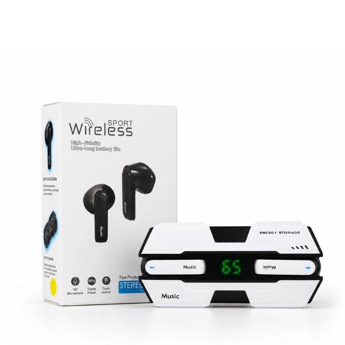 Wireless Sport Earbuds with black charging case