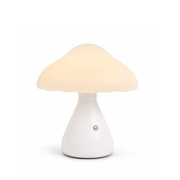 Mushroom LED Table Lamp emitting soft warm light