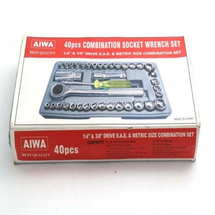40 in 1 Socket Set with ratchet handle and multiple sockets for nut and bolt work
