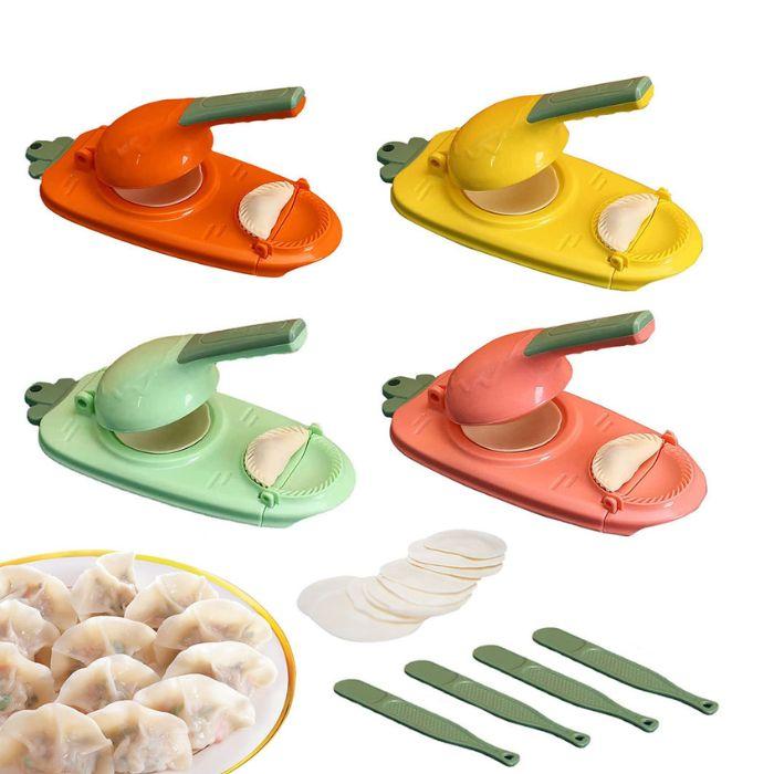 Dumpling Maker Press Mold Tool in orange yellow green and pink