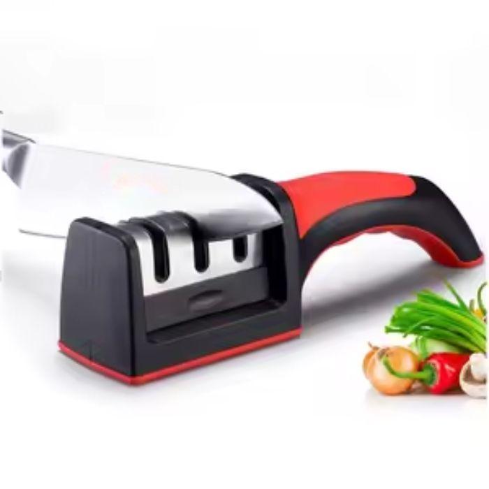 3 Stage Knife Sharpener front view with three manual sharpening slots